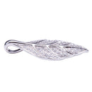 Sterling Silver Pave Cubic Zirconia Maile Leaf Pendant(Chain Sold Separately) - Hanalei Jeweler