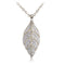 Sterling Silver Yellow Gold Plated Pave Cubic Zirconia Maile Leaf Pendant(Chain Sold Separately) - Hanalei Jeweler