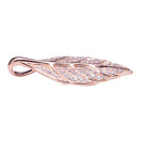 Sterling Silver Pink Gold Plated Pave Cubic Zirconia Maile Leaf Pendant(Chain Sold Separately) - Hanalei Jeweler