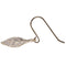 Sterling Silver Yellow Gold Plated Pave Cubic Zirconia Maile Leaf Hook Earring - Hanalei Jeweler