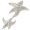 Sterling Silver Rhodium Double Starfish Pave CZ Pendant - Hanalei Jeweler