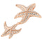 Sterling Silver Pink Gold Plated Double Starfish Pave CZ Pendant - Hanalei Jeweler