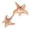 Sterling Silver Pink Gold Plated Double Starfish Pave CZ Pendant - Hanalei Jeweler
