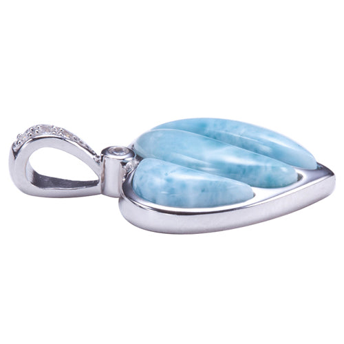 Larimar Heart Sterling Silver Pendant(Chain Sold Separately) - Hanalei Jeweler