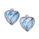 Larimar Heart Sterling Silver Post Earring - Hanalei Jeweler