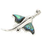 Abalone Sterling Silver Rhodium Stingray Pendant - Hanalei Jeweler