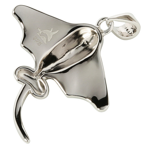 Abalone Sterling Silver Rhodium Stingray Pendant - Hanalei Jeweler