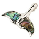 Abalone Sterling Silver Big Whale Tail Pendant Rhodium - Hanalei Jeweler
