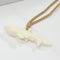 Buffalo Bone Shark Necklace Brown Cord 53x20mm