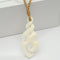 Buffalo Bone Spiral Twist Pendant Necklace w/Carving 20x47mm