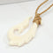 Buffalo Bone Fish Hook Necklace w/Whale Tail 30x55mm