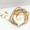 28x48mm Buffalo Bone Fish Hook Necklace w/Blace Enamel Carving