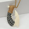 29x52mm Buffalo Bone Fish Hook Necklace w/Black Enamel Carving