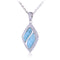 Diamond Shape Larimar Sterling Silver Pendant Pave Cubic Zirconia(Chain Sold Separately) - Hanalei Jeweler
