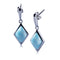 Diamond Shape Larimar Inlay Sterling Silver Stud Earring - Hanalei Jeweler