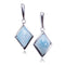 Diamond Shape Larimar Inlay Sterling Silver Stud Earring - Hanalei Jeweler