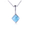 Larimar Inlay Diamond Shape Sterling Silver Pendant(Chain Sold Separately) - Hanalei Jeweler
