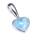 Sterling Silver Heart Shape With Larimar Inlay Pendant(Chain Sold Separately) - Hanalei Jeweler