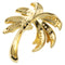 Sterling Silver Pave CZ Palm Tree Pendant Yellow Gold Plated - Hanalei Jeweler