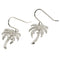Sterling Silver Rhodium Pave CZ Palm Tree Hook Earring - Hanalei Jeweler
