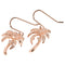 Sterling Silver Pave CZ Palm Tree Hook Earring Pink Gold Plated - Hanalei Jeweler