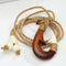 Clasic Style Koa Wood/Bone Fish Hook Necklace 28x52mm