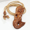Koa Wood Mermaid Necklace Brown Cord 35x75mm