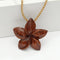 Koa Wood Plumeria Necklace 40mm Brown Cord