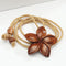 Koa Wood Plumeria Necklace 40mm Brown Cord