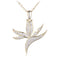 Sterling Silver Yellow Gold Plated Pave Cubic Zirconia Bird of Paradise Pendant(Chain Sold Separately) - Hanalei Jeweler