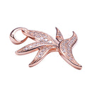 Sterling Silver Pink Gold Plated Pave Cubic Zirconia Bird of Paradise Pendant(Chain Sold Separately) - Hanalei Jeweler