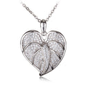 Sterling Silver Anthurium Leaf Pendant Pave CZ(Chain Sold Separately) - Hanalei Jeweler