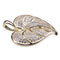 Sterling Silver Anthurium Leaf Pendant Yellow Gold Plated Pave CZ(Chain Sold Separately) - Hanalei Jeweler