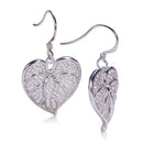 Sterling Silver Anthurium Leaf Hook Earring Pave CZ(Chain Sold Separately) - Hanalei Jeweler