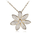 Sterling Silver Yellow Gold Plated Pave Cubic Zirconia Tiare Pendant(Chain Sold Separately) - Hanalei Jeweler