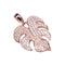 Sterling Silver Pink Gold Plated Pave Cubic Zirconia Monstera Pendant(Chain Sold Separately) - Hanalei Jeweler