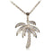 Sterling Silver Yellow Gold Plated Pave Cubic Zirconia Palm Tree Pendant(Chain Sold Separately) - Hanalei Jeweler