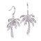 Sterling Silver Pave Cubic Zirconia Palm Tree Hook Earring - Hanalei Jeweler