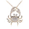 Sterling Silver Yellow Gold Plated Pave Cubic Zirconia Moving Crab Pendant(Chain Sold Separately) - Hanalei Jeweler