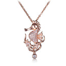 Pink Gold Plated Sterling Silver Pave CZ Seahorse Pendant(Chain Sold Separately) - Hanalei Jeweler