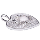 Sterling Silver Pave Cubic Zirconia Crab in Heart Pendant(Chain Sold Separately) - Hanalei Jeweler