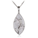 Sterling Silver Pave Cubic Zirconia Star Fish in Leaf Pendant(Chain Sold Separately) - Hanalei Jeweler