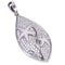 Sterling Silver Pave Cubic Zirconia Star Fish in Leaf Pendant(Chain Sold Separately) - Hanalei Jeweler