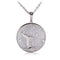 Sterling Silver Pave Cubic Zirconia Whale Tail in Circle Pendant(Chain Sold Separately) - Hanalei Jeweler