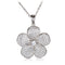 Sterling Silver Pave Cubic Zirconia Plumeria Pendant(Chain Sold Separately) - Hanalei Jeweler
