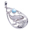 Diving Dolphin with Larimar Bead in Water Drop Shape Pendant(Chain Sold Separately) - Hanalei Jeweler