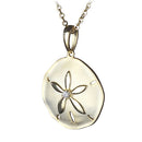 Sterling Silver Yellow Gold Plated Sand Dollar Pendant Sandblast Finished(Chain Sold Separately) - Hanalei Jeweler