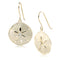 Sterling Silver Yellow Gold Plated Sand Dollar Hook Earring Sandblast Finished - Hanalei Jeweler