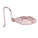 Sterling Silver Pink Gold Plated Sand Dollar Hook Earring Sandblast Finished - Hanalei Jeweler