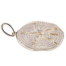 Sand Dollar Star Fish Pave Cubic Zirconia Sterling Silver Pendant Yellow Gold Plated(Chain Sold Separately) - Hanalei Jeweler